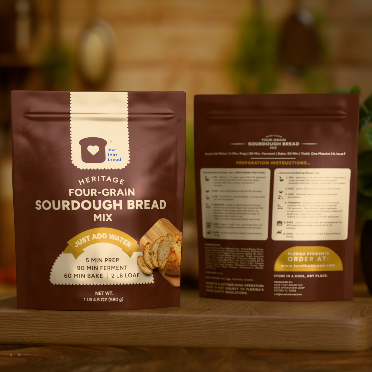 HERITAGE FOUR-GRAIN SOURDOUGH 2 BREAD LOAF MIXES